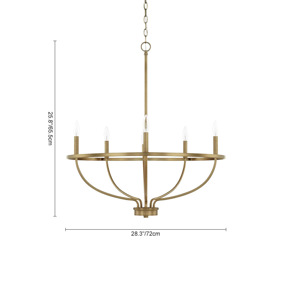 Alving Industrial Candle Style Metal Chandelier