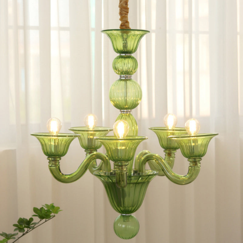 Silva Retro Chandelier Metal Glass Dining Room Living Room - Letslighting