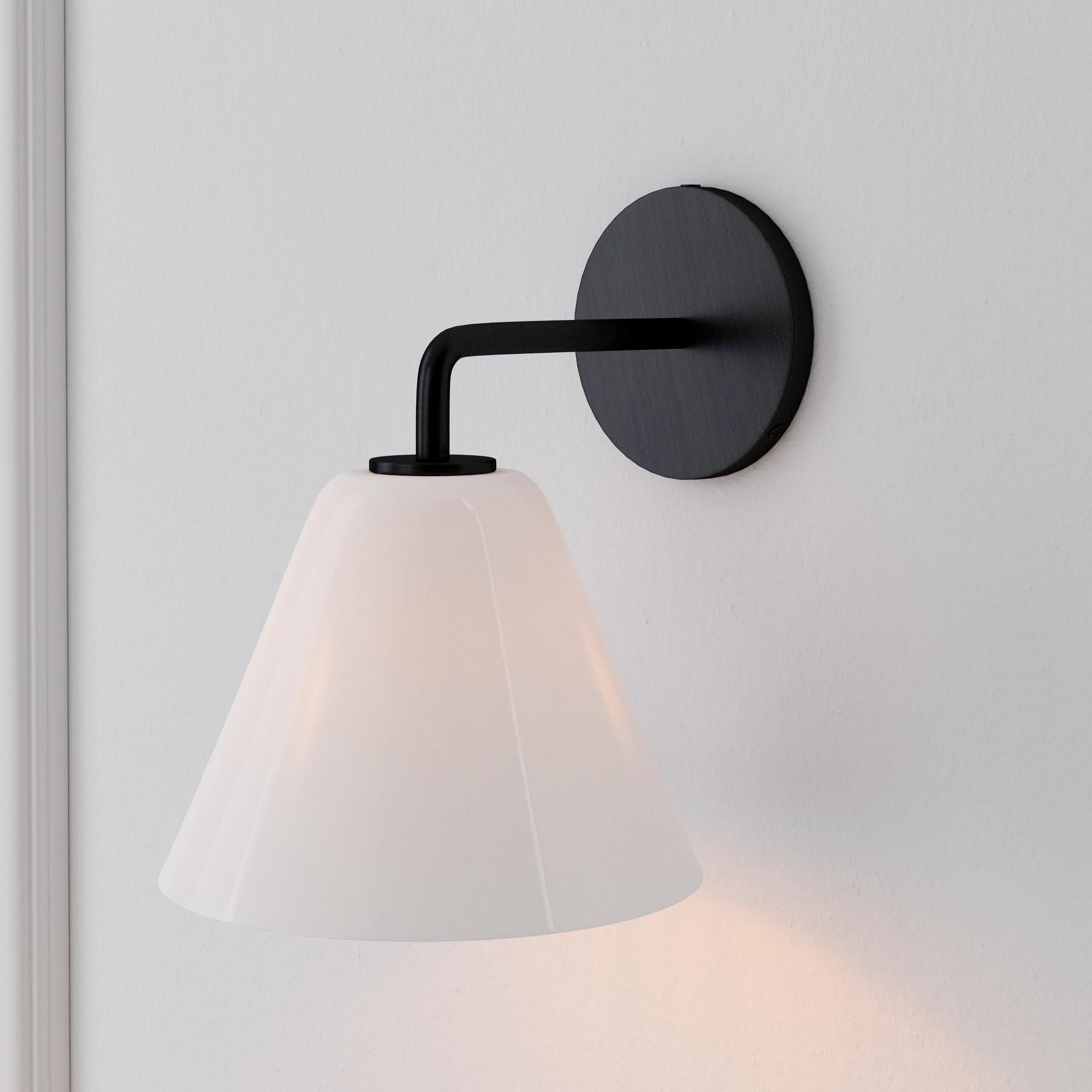 Cone Wall Sconce Milk Glass Living Room
