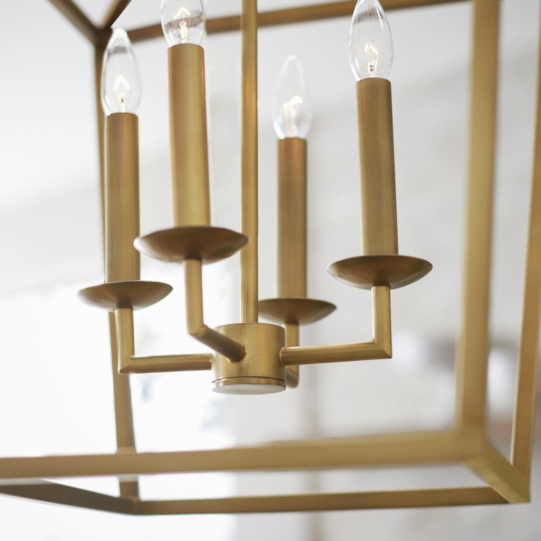 Lodge Lantern Brass Pendant Light