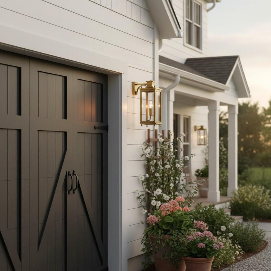 Guard  Wall Lamp  Brass Glass Outdoor