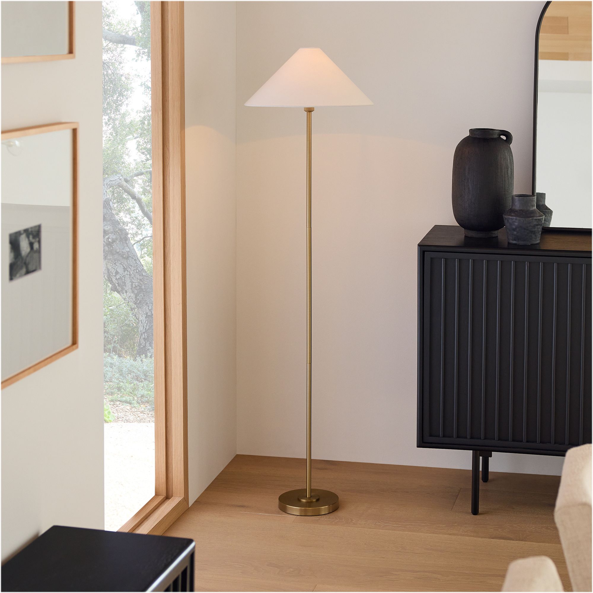 Vector Metal Linen Shade Floor Lamp