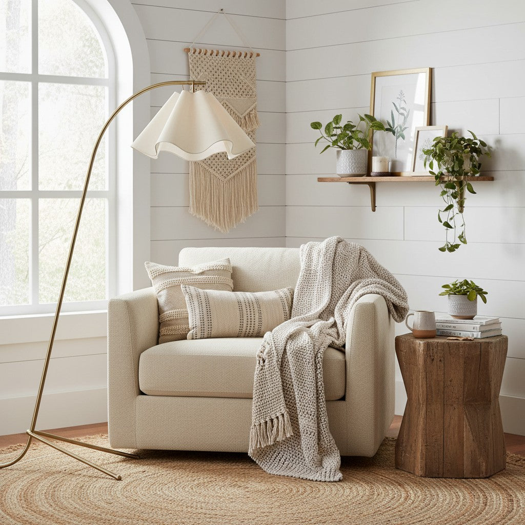 Curve Modern Fabric Floor Lamp