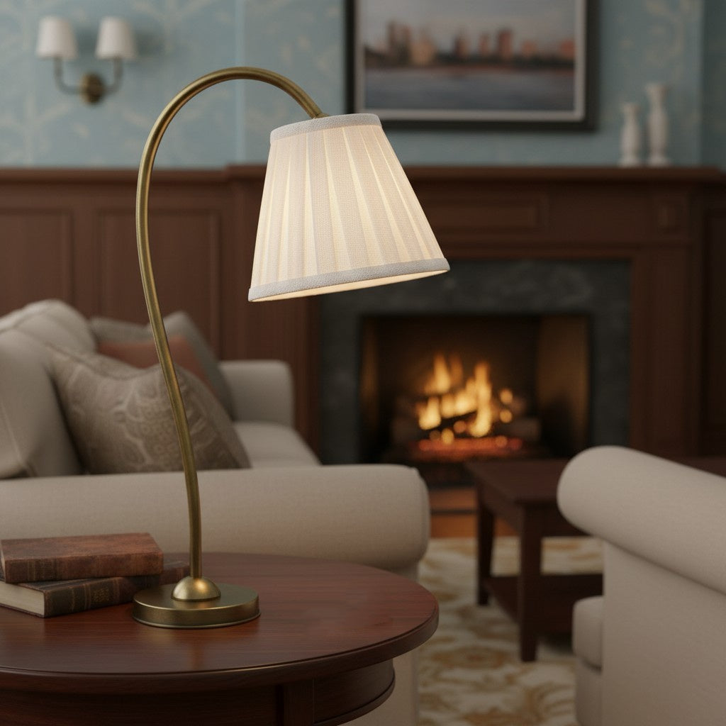Grace Brass Linen Shade Table Lamp