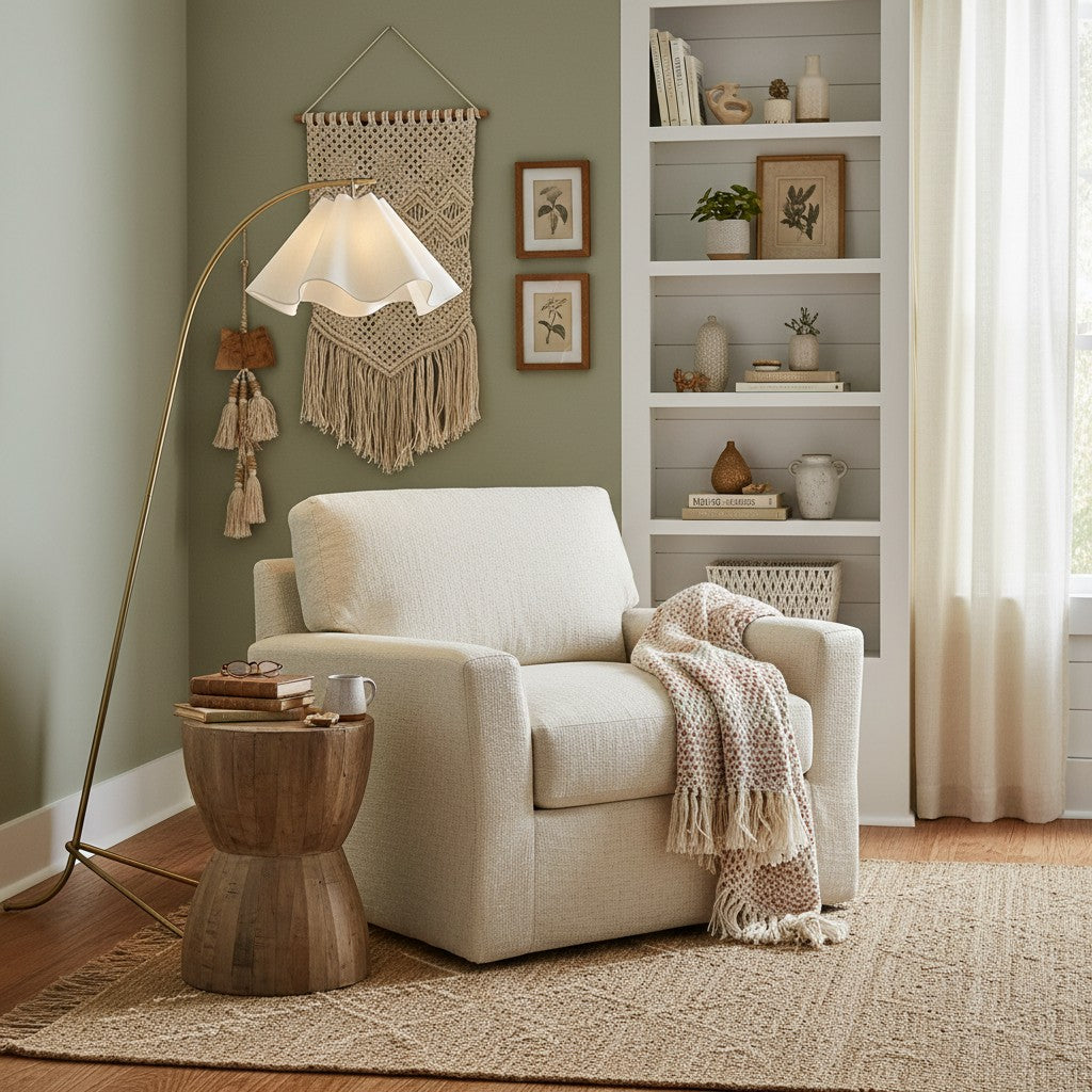Curve Modern Fabric Floor Lamp