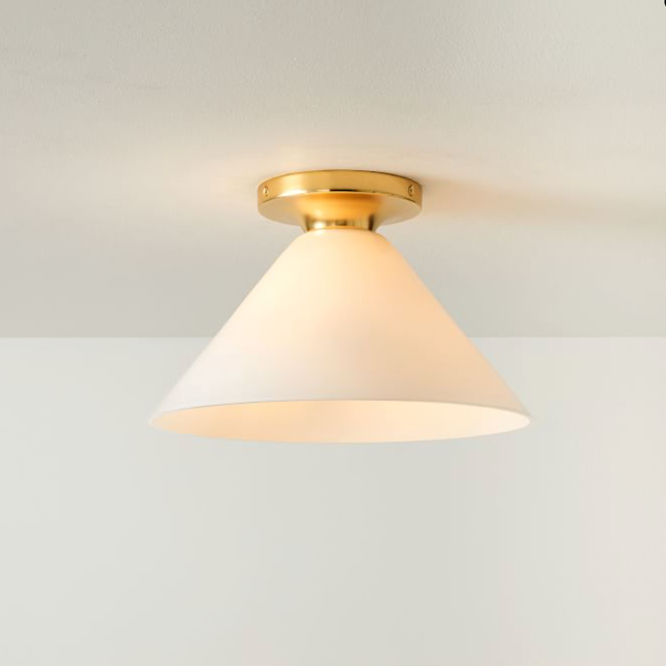 Cone Flush Mount Glass Ceiling Light Modern