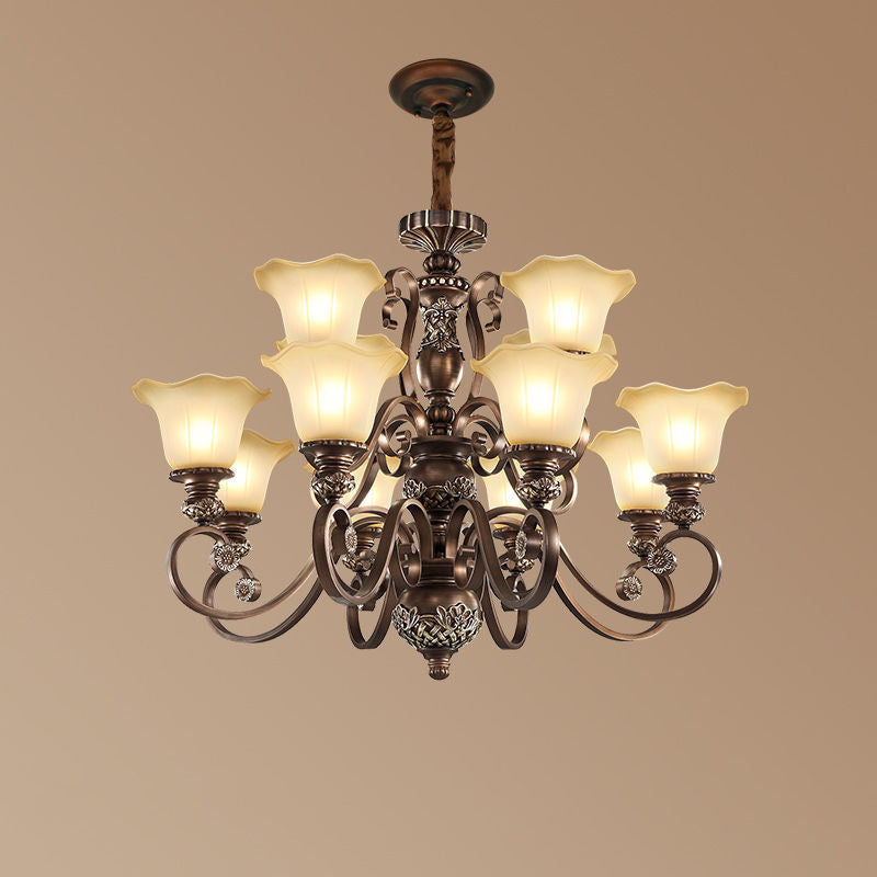 Arisha Retro Flower Pendant Light Metal Glass Living Room Bedroom - Letslighting