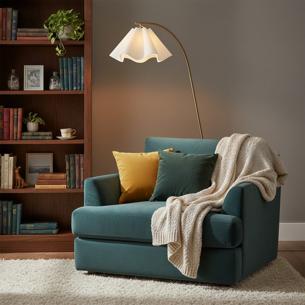 Curve Modern Fabric Floor Lamp