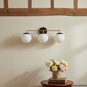 Pearl 2/3-Light Wall Sconce Milk Glass Hallway