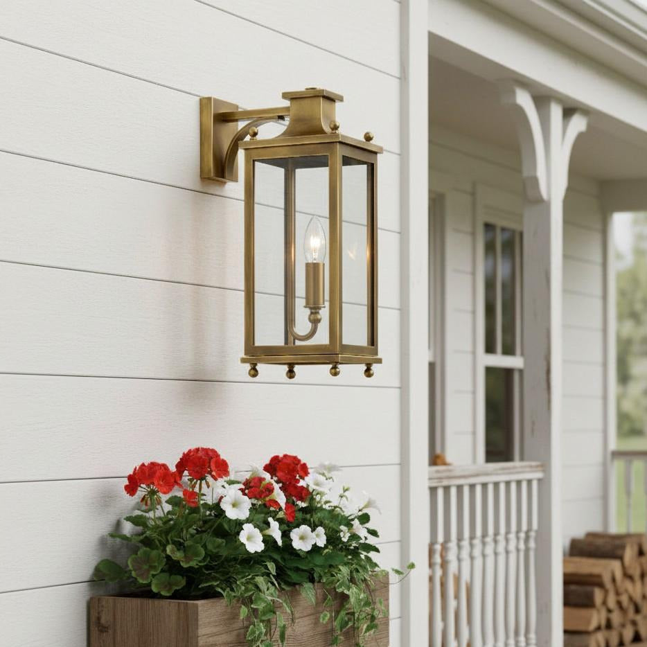 Guard  Wall Lamp  Brass Glass Outdoor