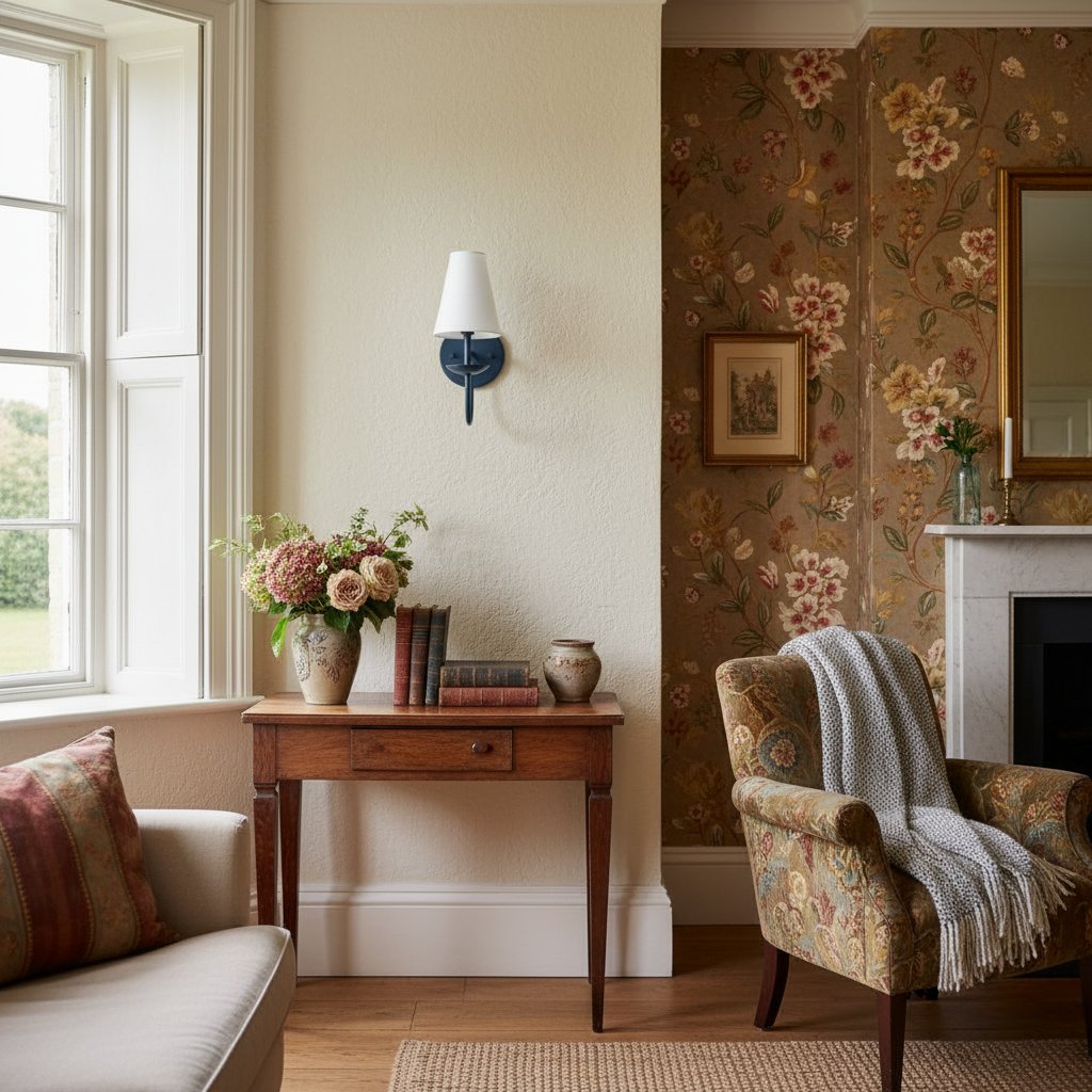 Disc Classic Wall Sconce White Linen Hallways
