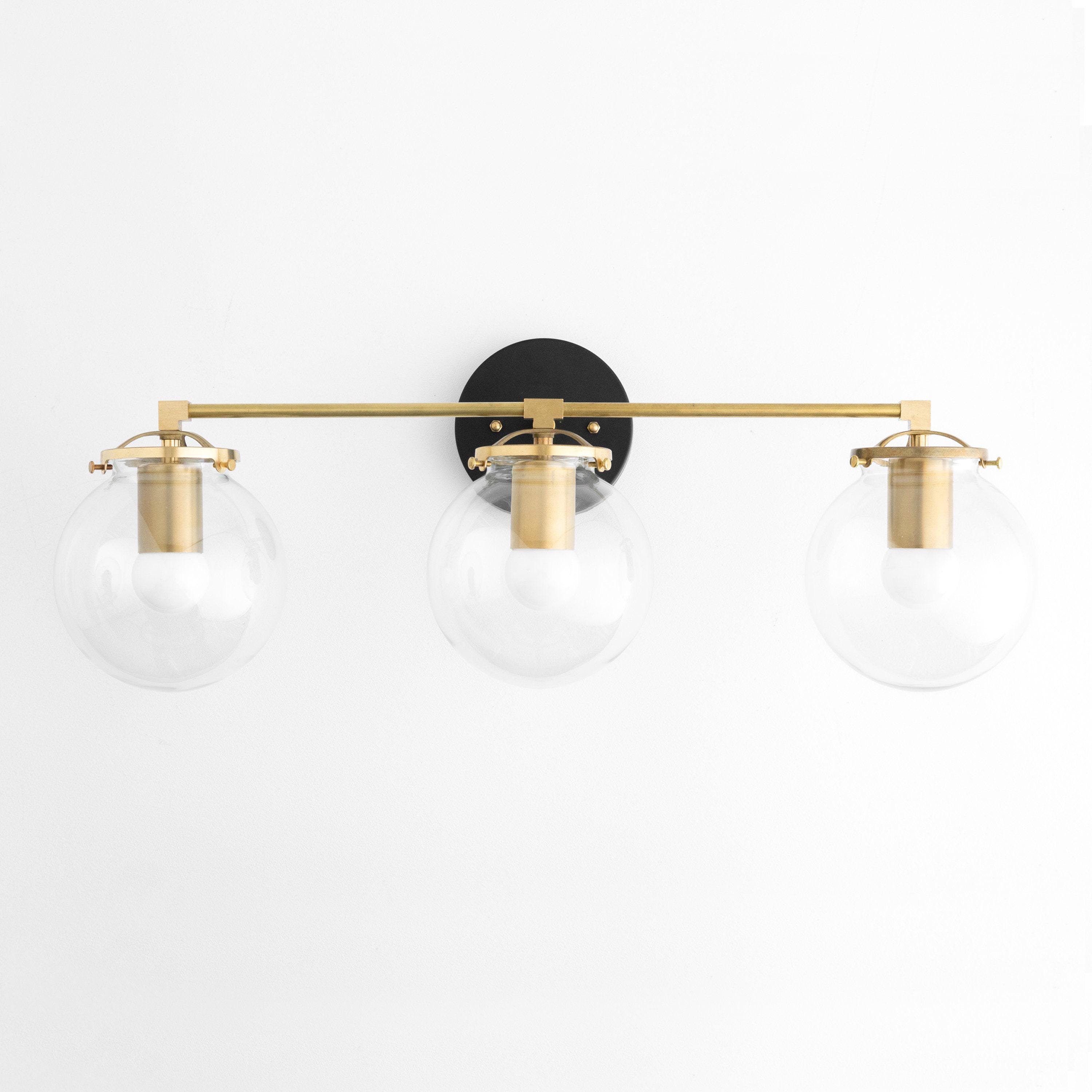Pearl Clear Glass 3-Light Wall Sconce For Bathroom