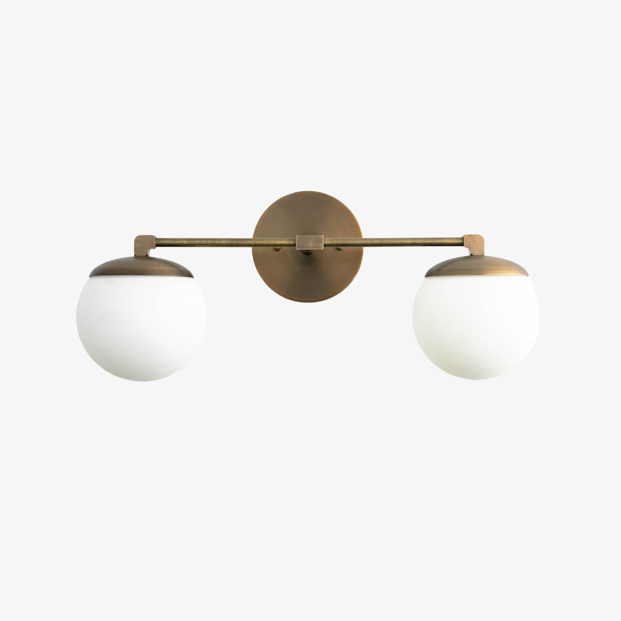 Pearl Milk Glass  Brass Wall Sconce Bathroom