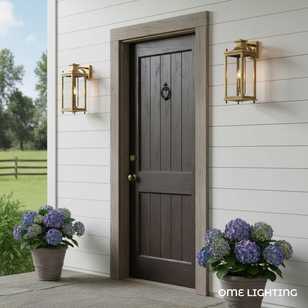 Guard  Wall Lamp  Brass Glass Outdoor