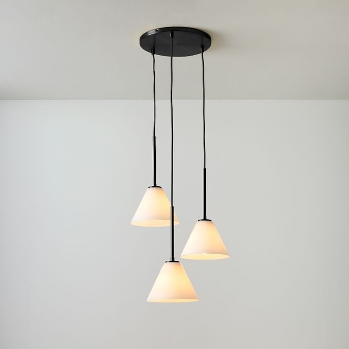 Cone 3-Light Brass Chandelier