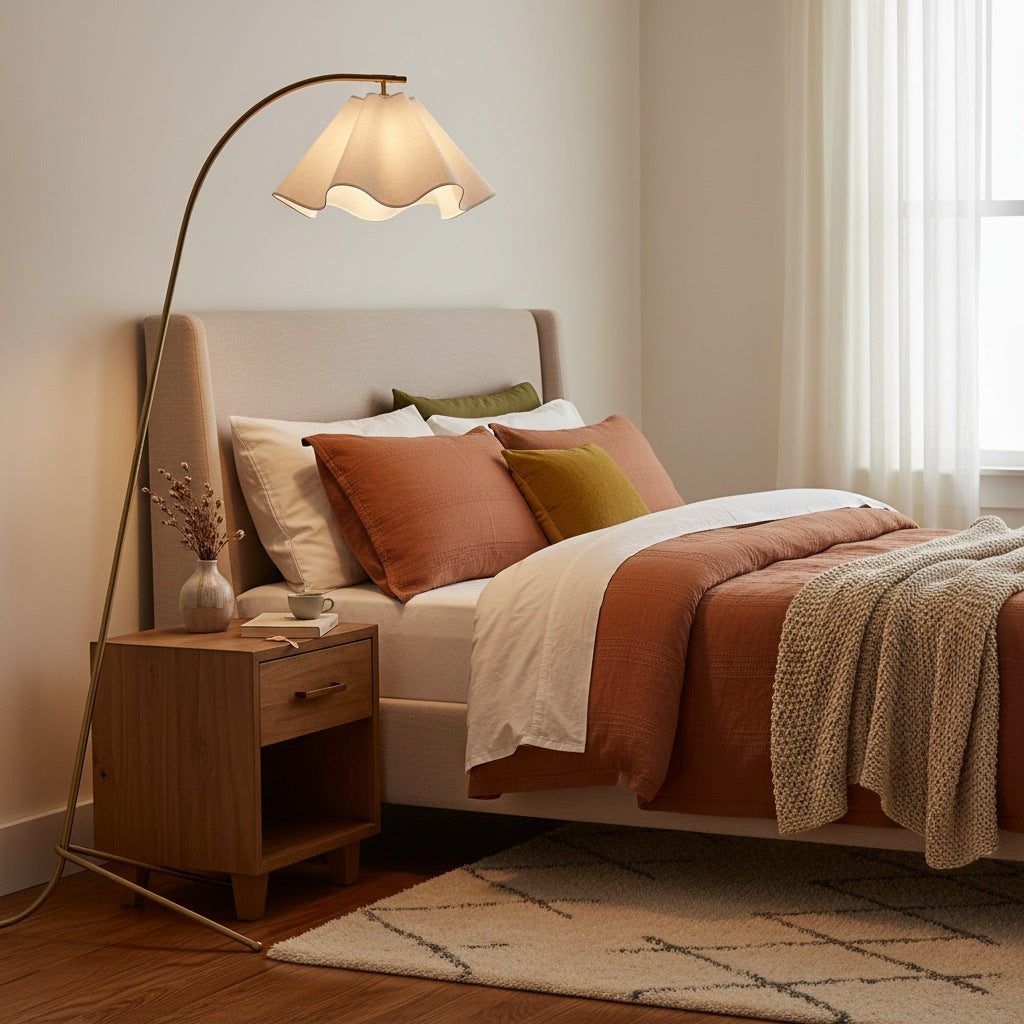 Curve Modern Fabric Floor Lamp
