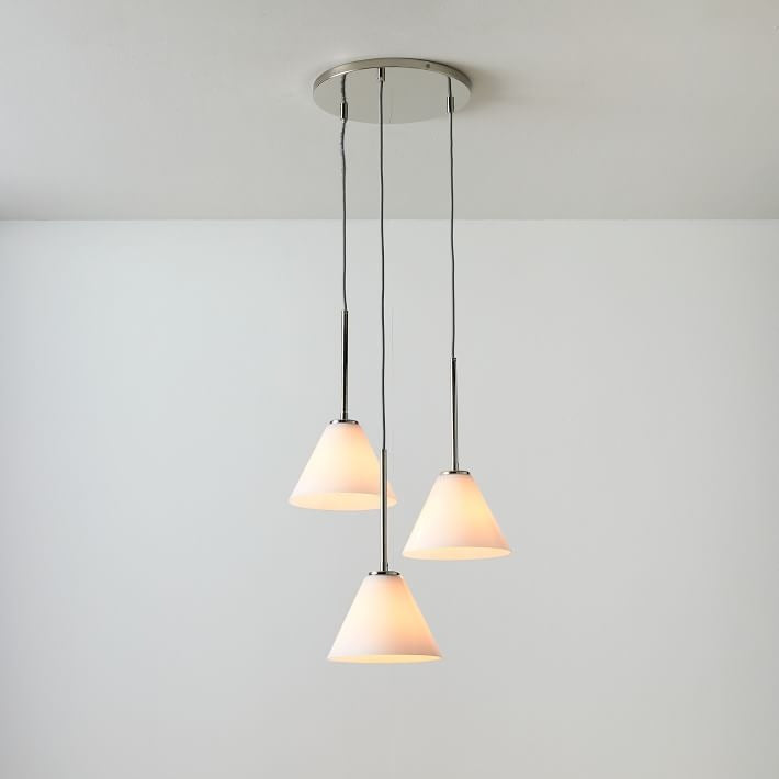 Cone 3-Light Brass Chandelier