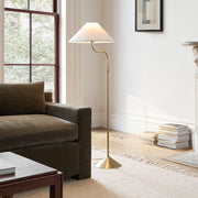 Lithe Linen Shade Floor Lamp Contemporary Living Rooms