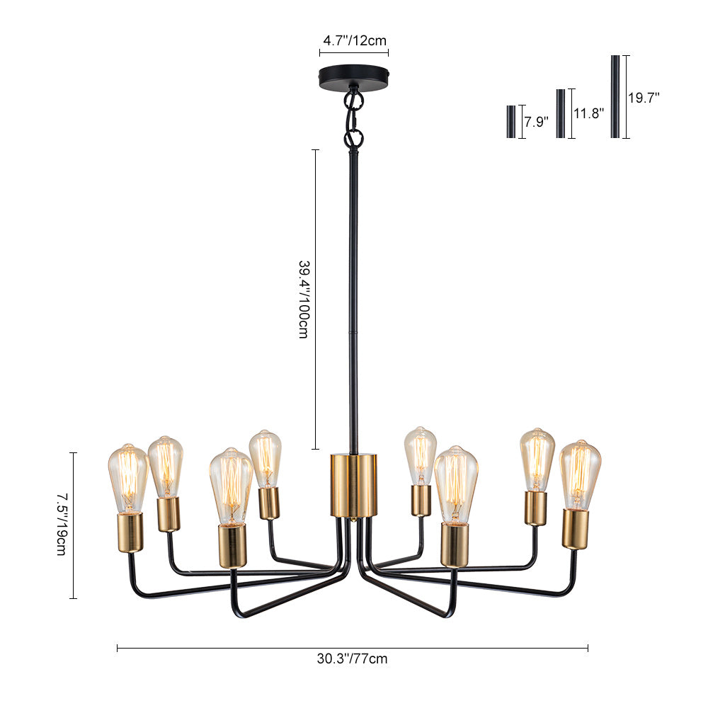 Mjolni Mid Century Brass Sputnik Metal Chandelier