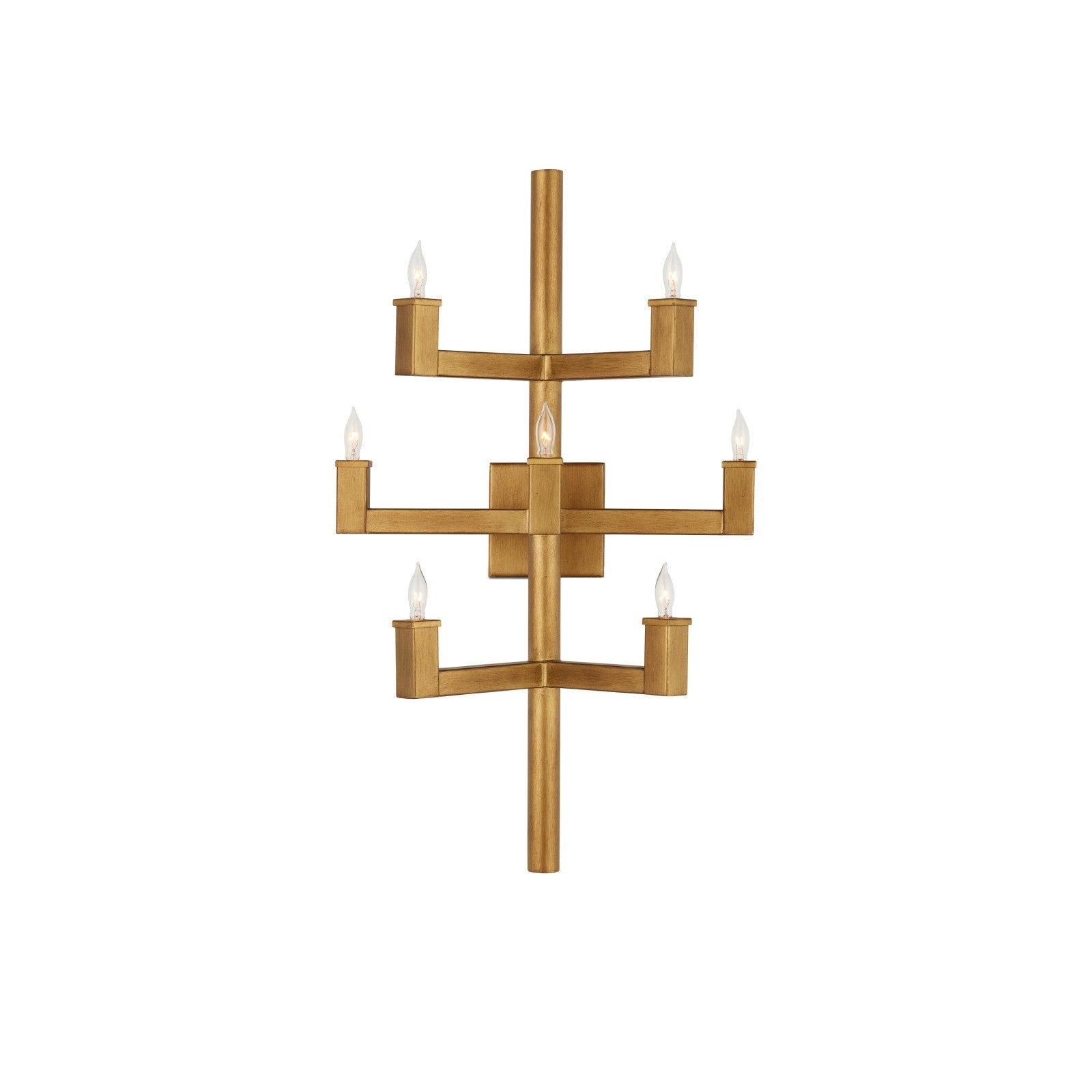 Briggs Linear Brass Candle Wall Sconce