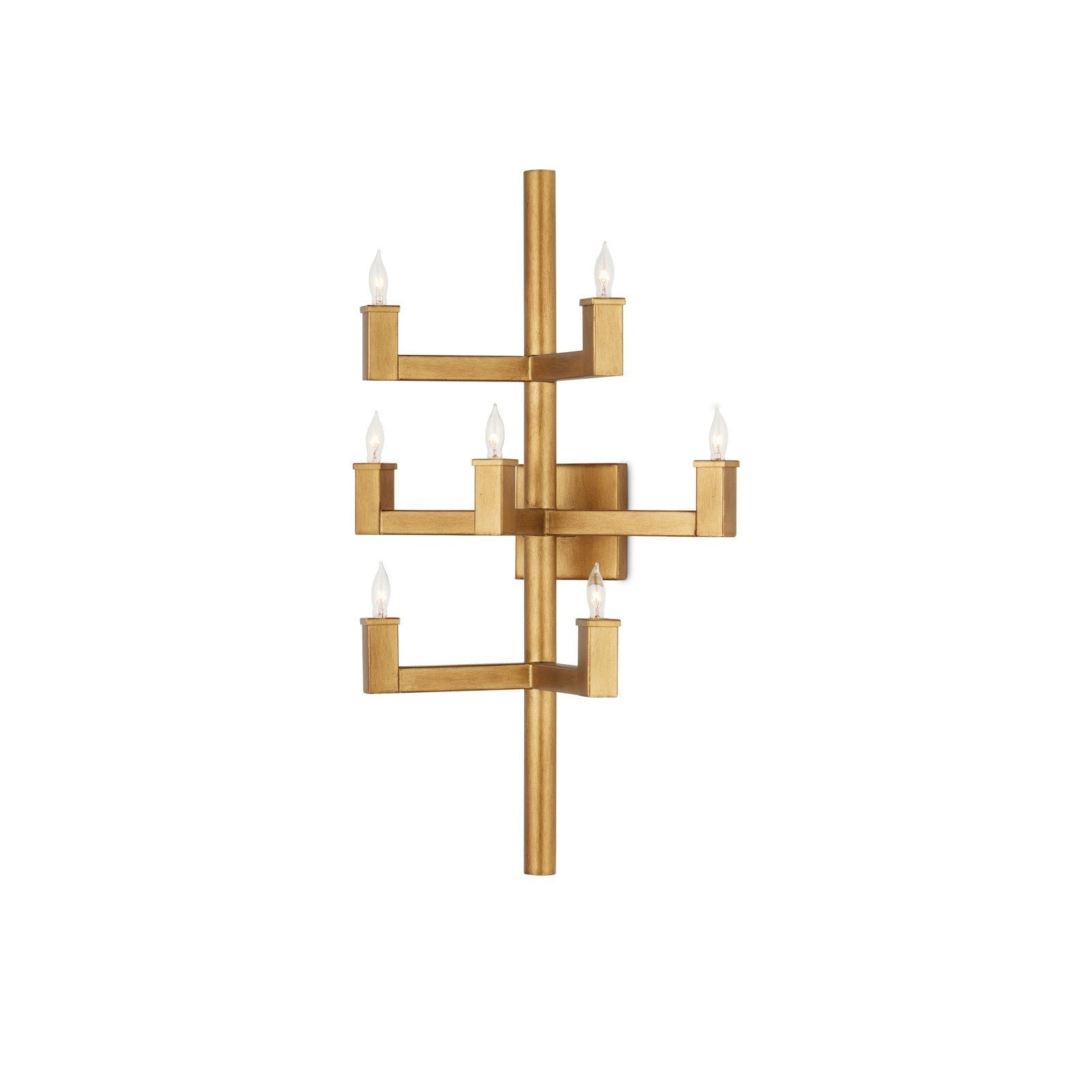 Briggs Linear Brass Candle Wall Sconce