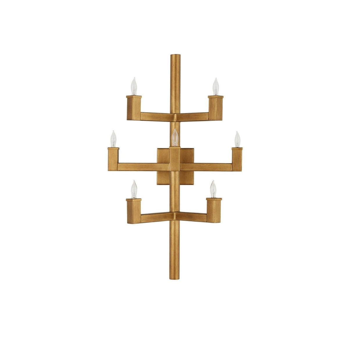Briggs Linear Brass Candle Wall Sconce