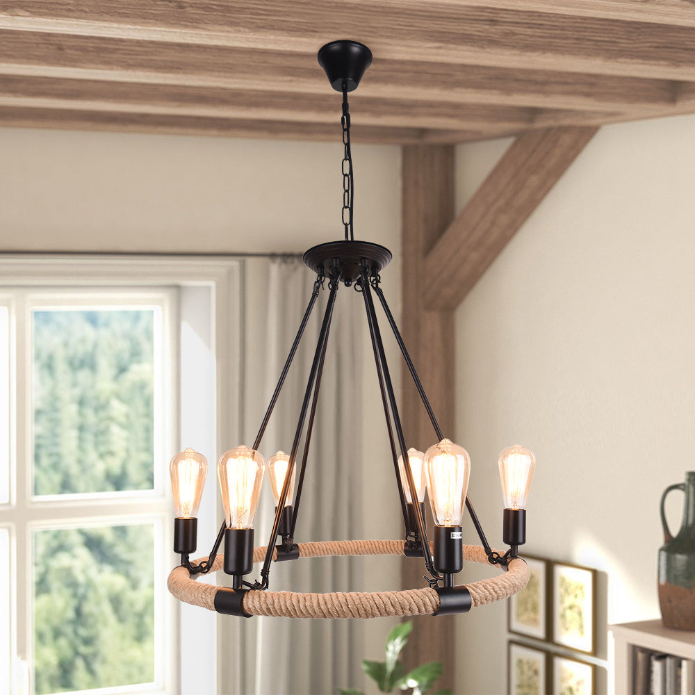 Vintage Metal Rope Chandelier