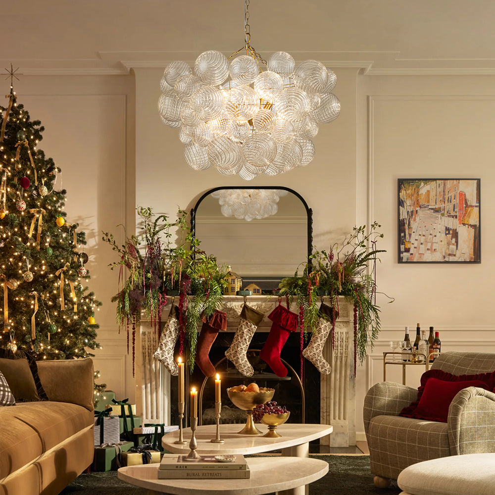 Stellia Bubble Art Brass Chandelier