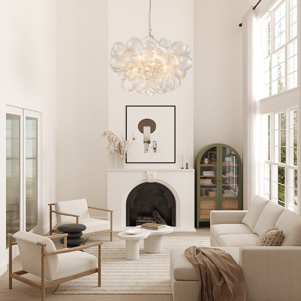 Stellia Bubble Art Brass Chandelier