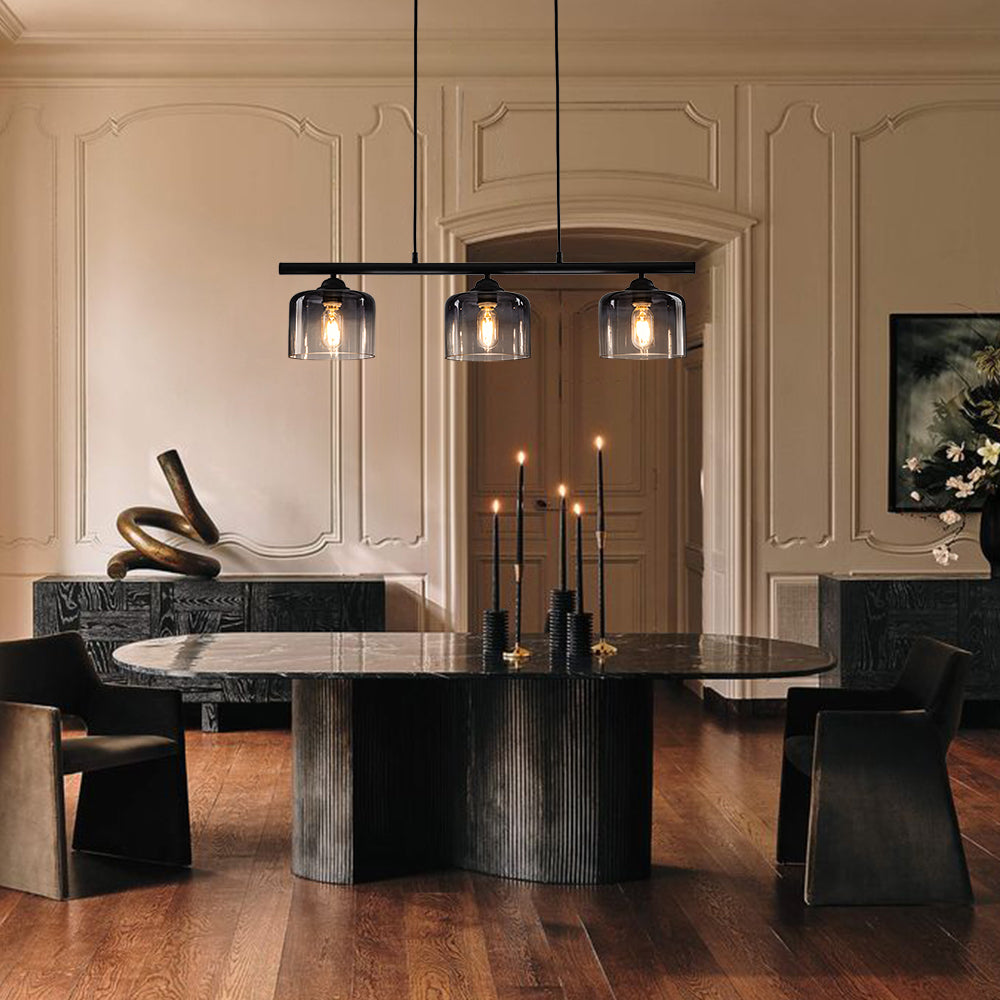 Valion Contemporary Gradual Smoked Glass Chandelier