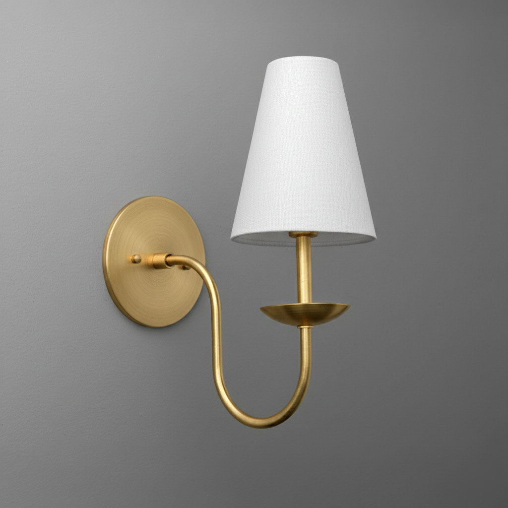 Disc Classic Wall Sconce White Linen Hallways