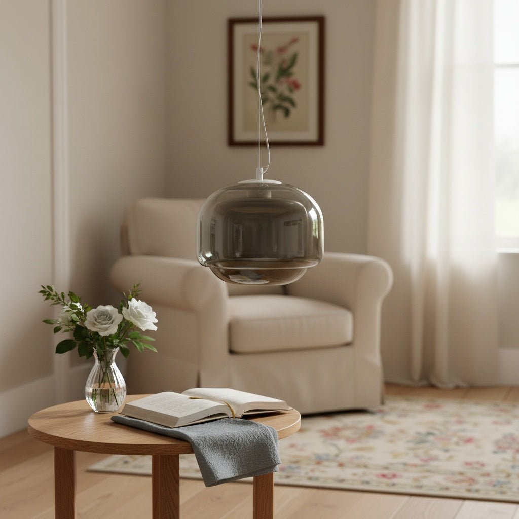 Orbit Modern Mushroom Pendant Light Colored Glass