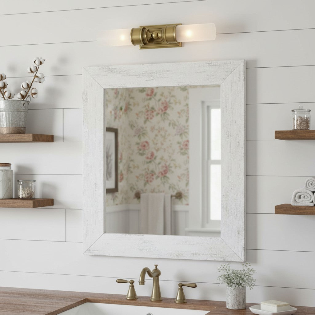 Elite Double Glass Contemporary Tube Wall Sconce Bathroom