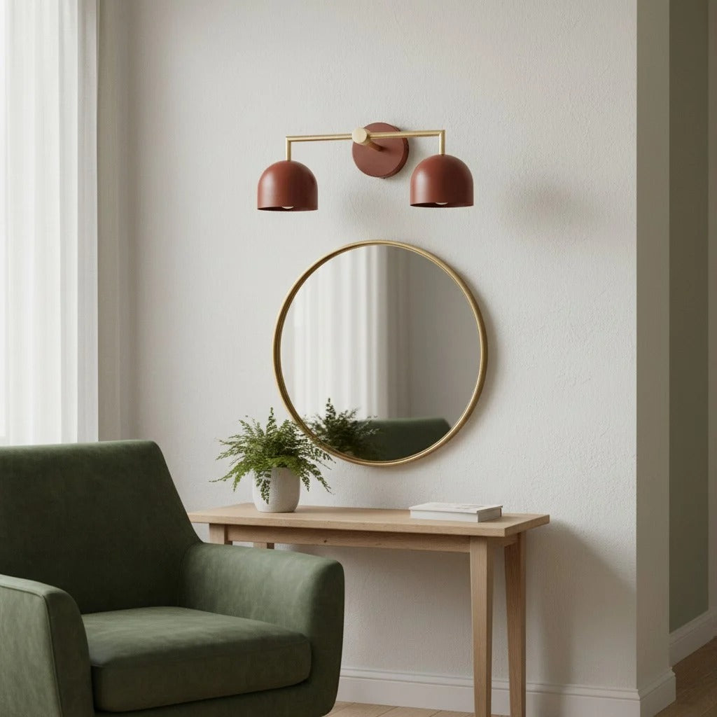 Chroma Brass White Wall Light Contemporary Living Room