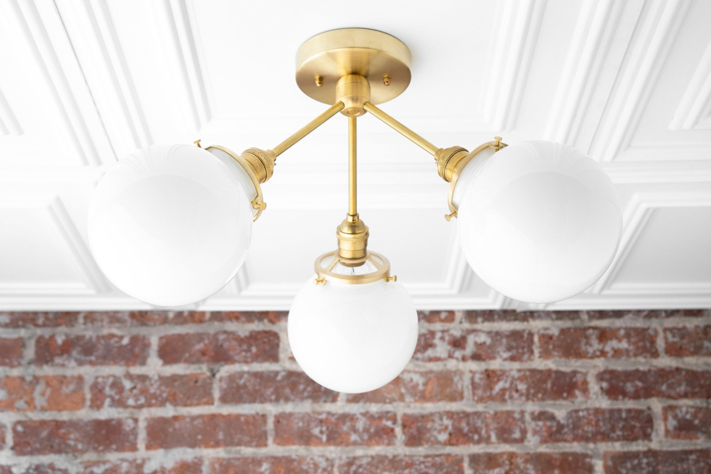 Pearl Globe Ceiling Light with Opal Shade
