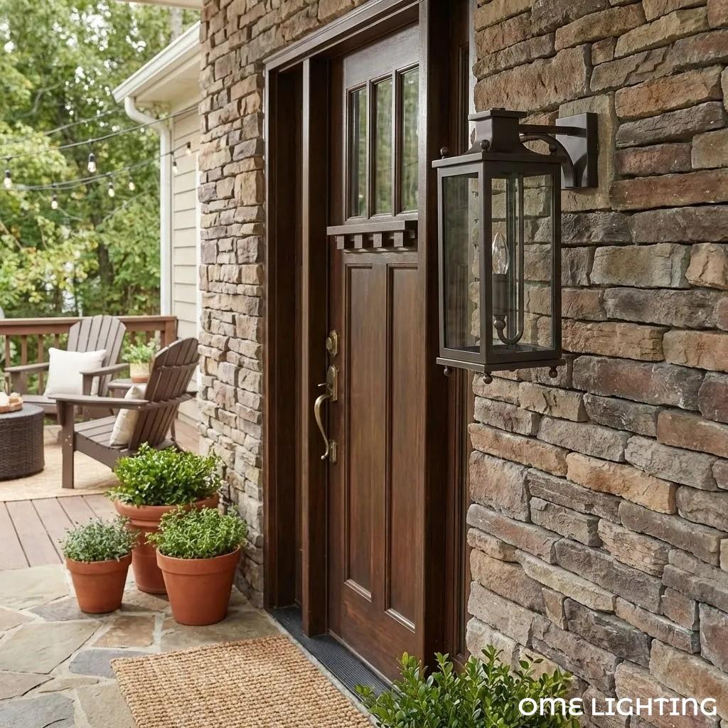 Guard  Wall Lamp  Brass Glass Outdoor