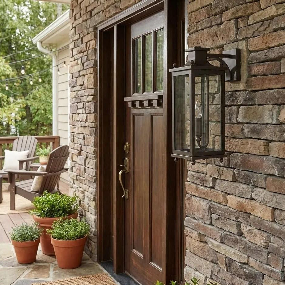 Guard  Wall Lamp  Brass Glass Outdoor