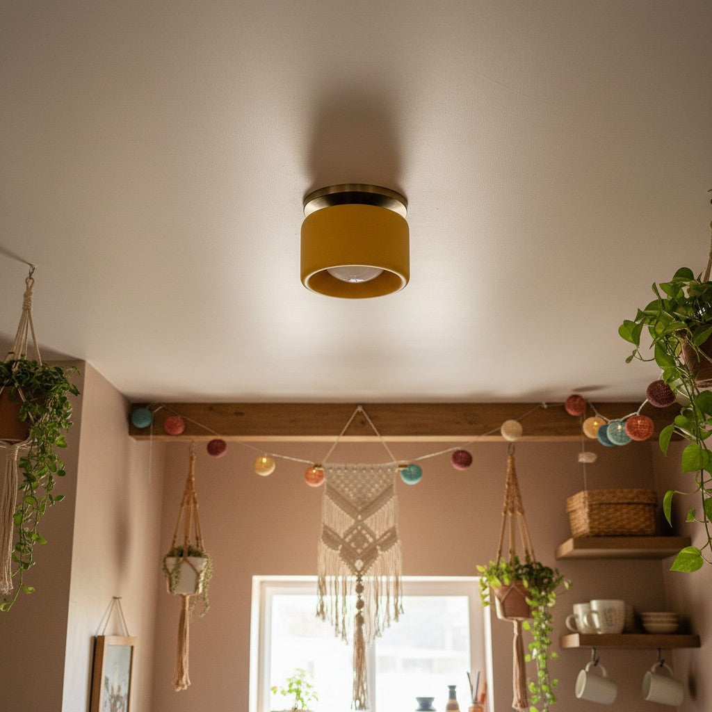 Kiln Porcelain Drum Ceiling Light