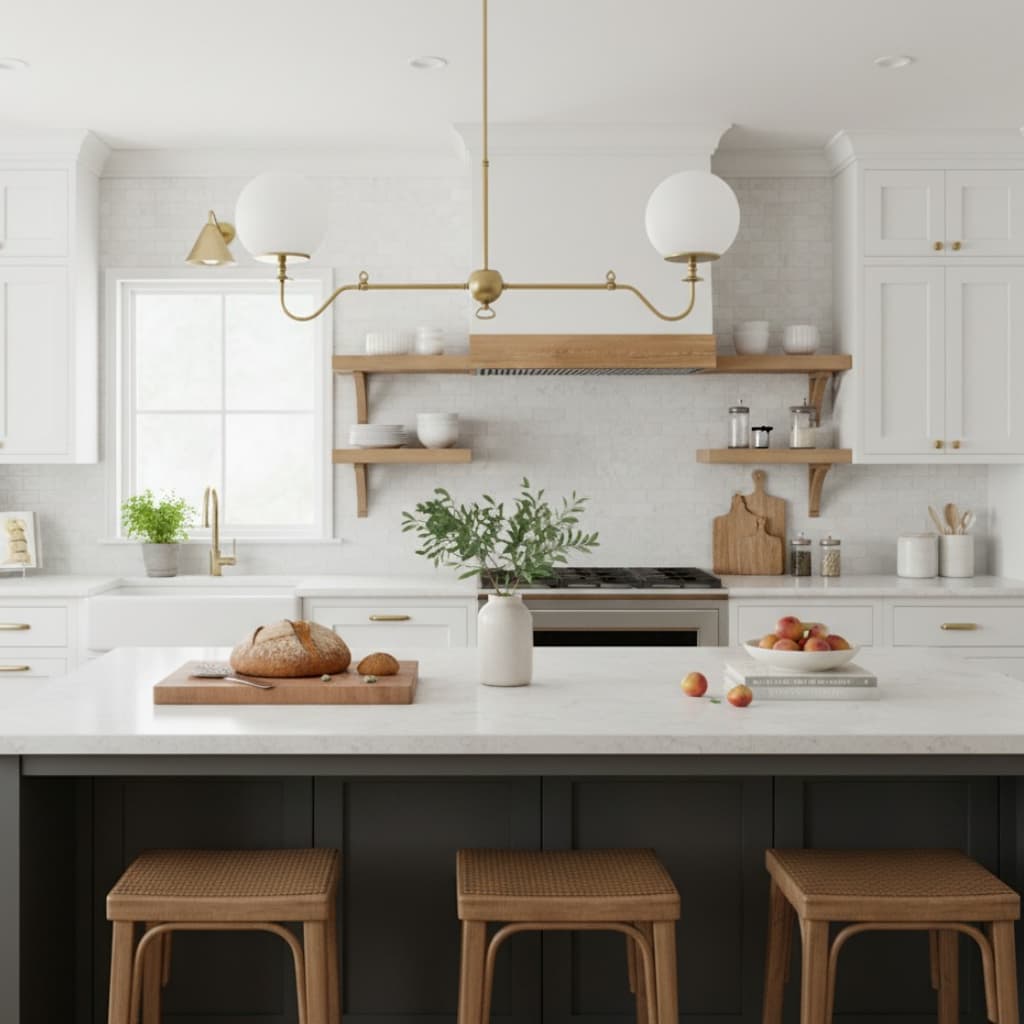 Pearl Glass Brass Chandelier