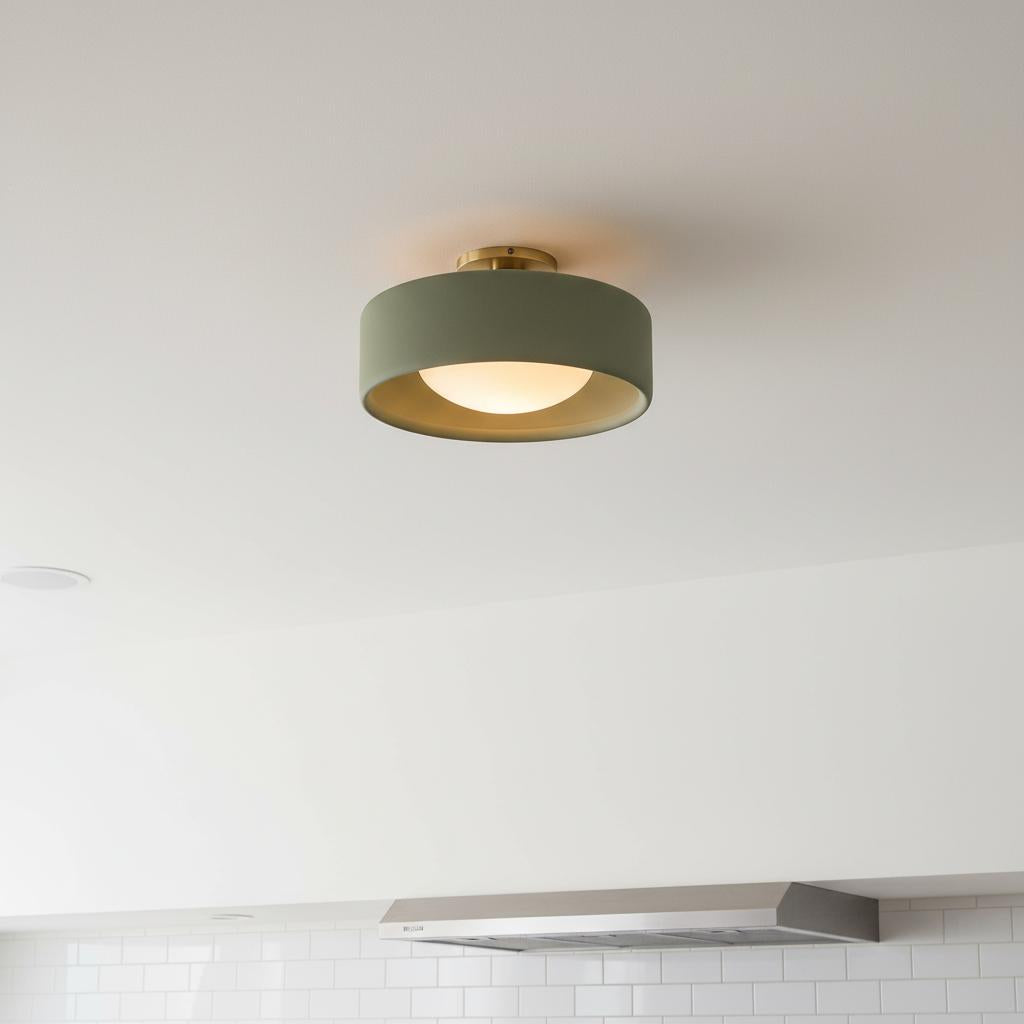 Kiln Porcelain Drum Ceiling Light