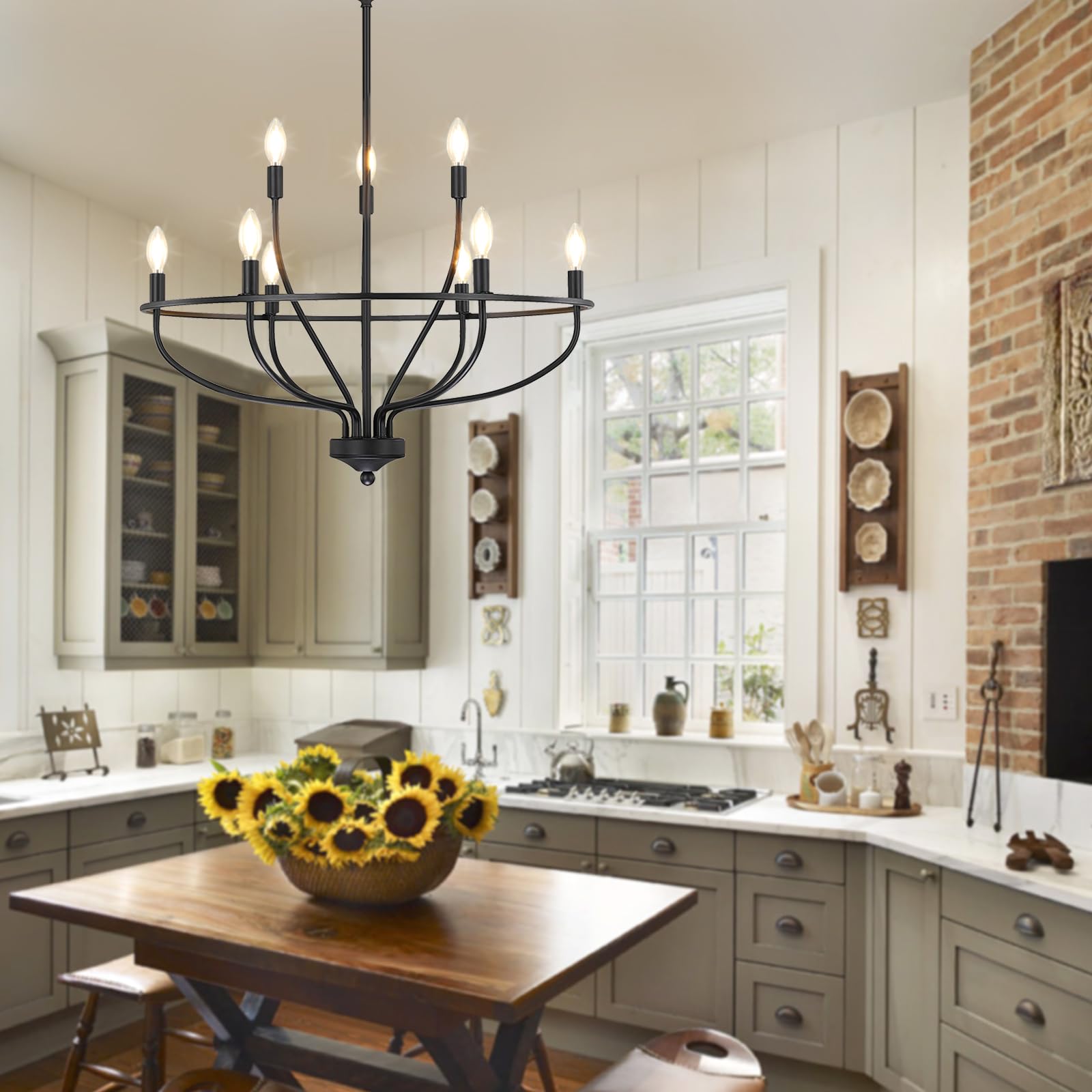 Silva Industrial Metal Candle Chandelier Champagne Living Room Bedroom - Letslighting