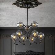 Vatnuvyr Hammered Smoked Bubble Sputnik Glass Chandelier