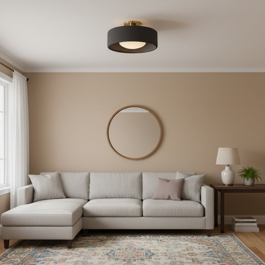 Kiln Porcelain Drum Ceiling Light