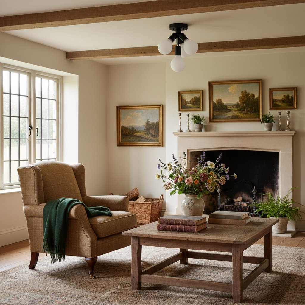 Pearl Opal White  Brass Flush Mount Light  Living Room