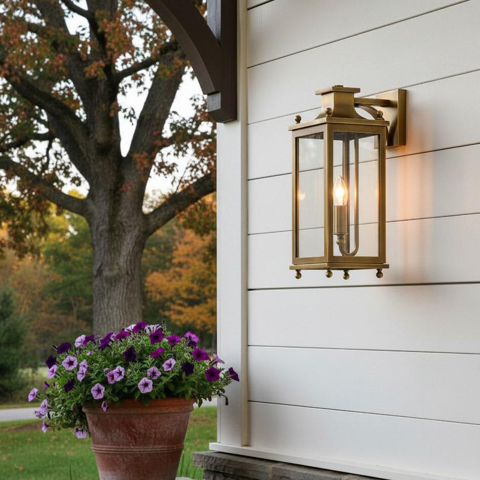 Guard  Wall Lamp  Brass Glass Outdoor