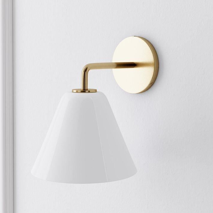 Cone Wall Sconce Milk Glass Living Room