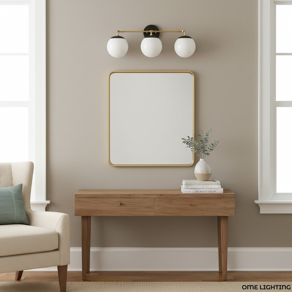 Pearl 2/3-Light Wall Sconce Milk Glass Hallway