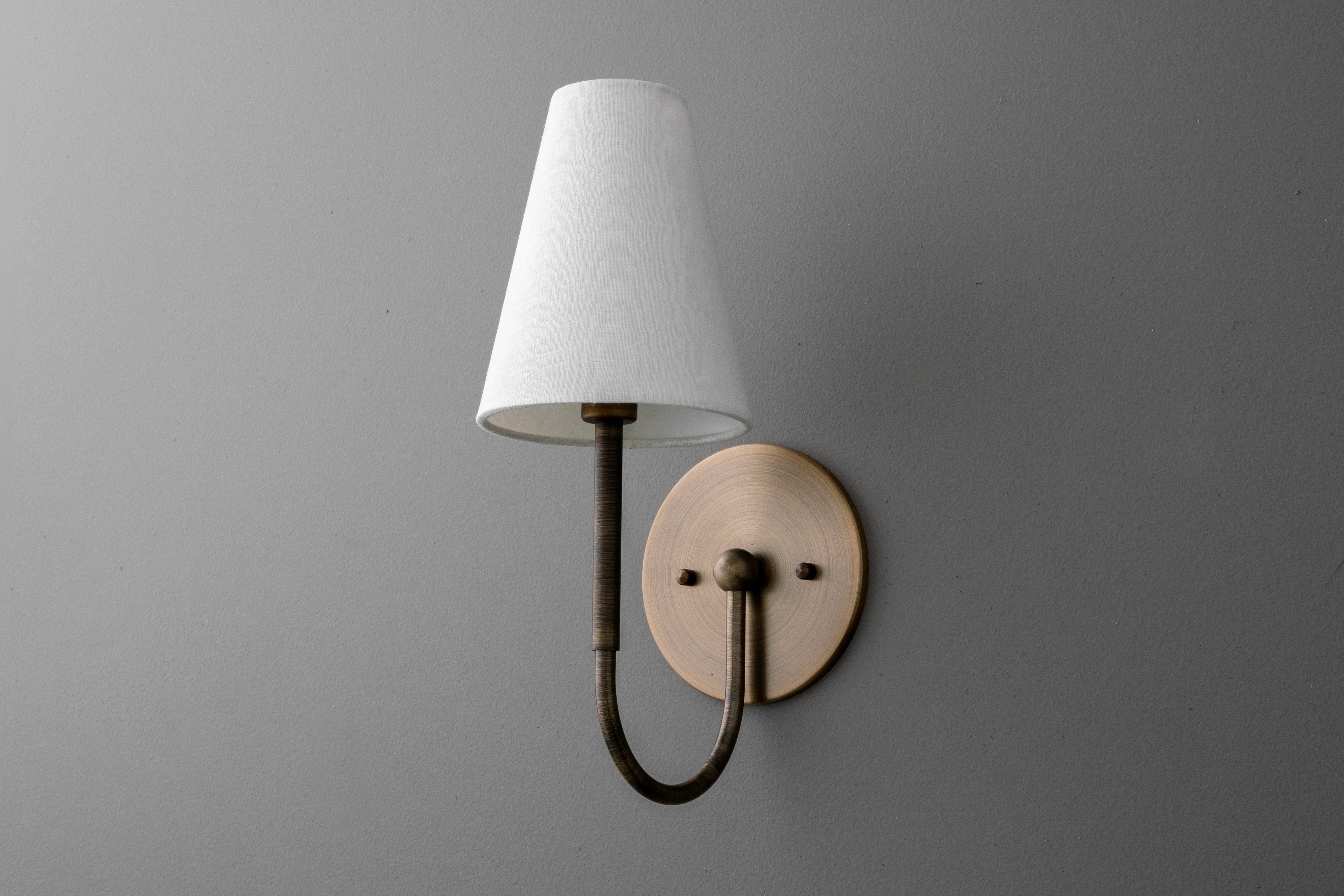 Disc Traditional Linen Wall Sconce Bedrooms