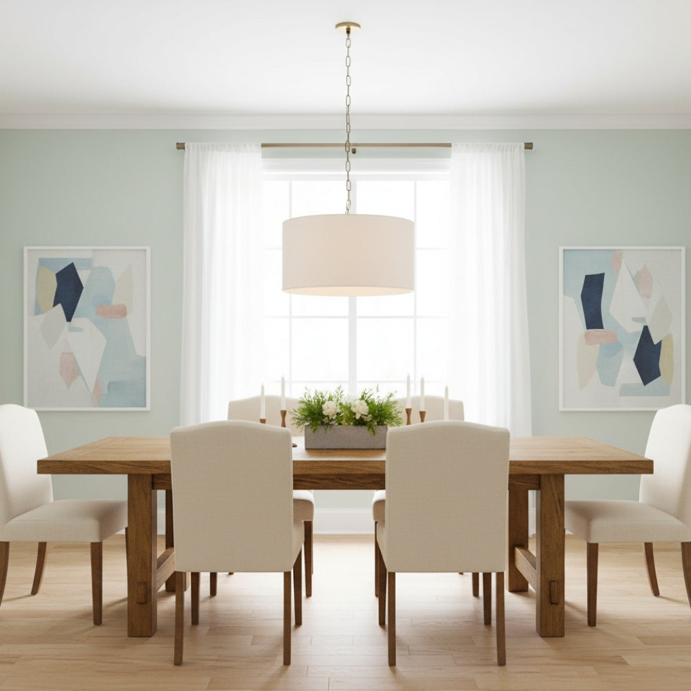 Rowan  Linen Drum Pendant Light  For Kitchen