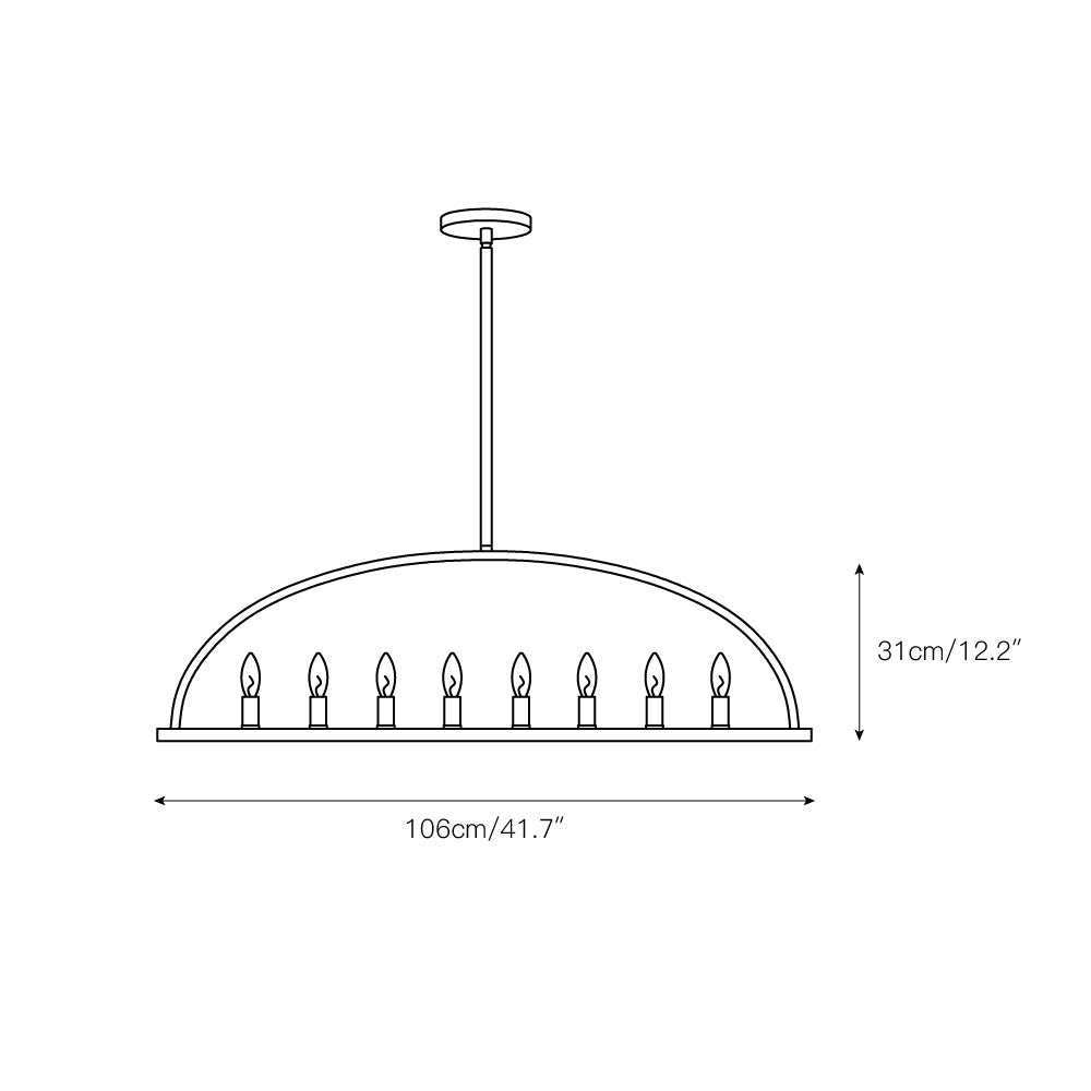 Abbott Linear Minimalist Metal Chandelier